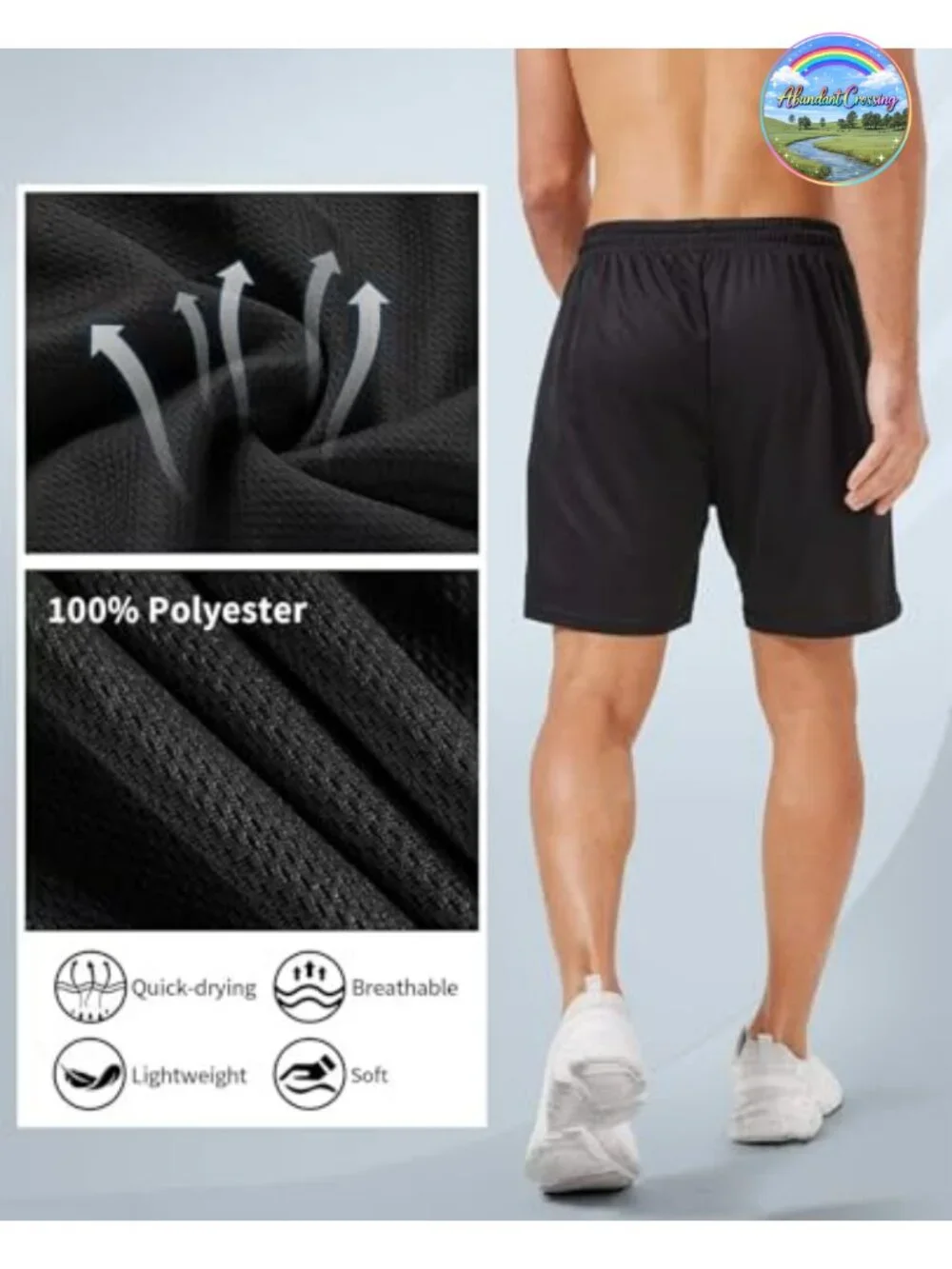 5 Pack Men's Quick-Dry Mesh Athletic Shorts 5
